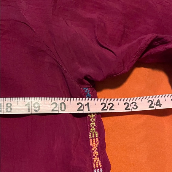 Johnny Was Burgundy Floral Embroidered Tunic - Picture 7 of 9